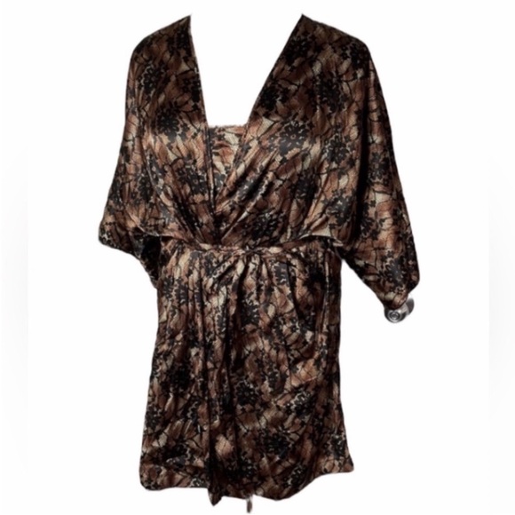 Secret Treasures Nighty Robe Camo Floral Brown Black Animal 3x Plus 2pc Set Nice - Picture 1 of 16